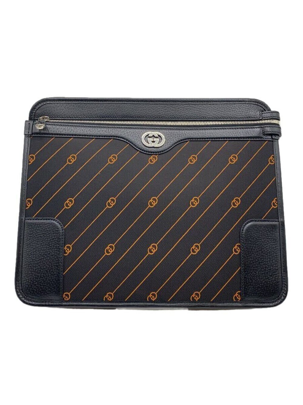 Gucci Shoulder Bag Canvas Black Stripe
